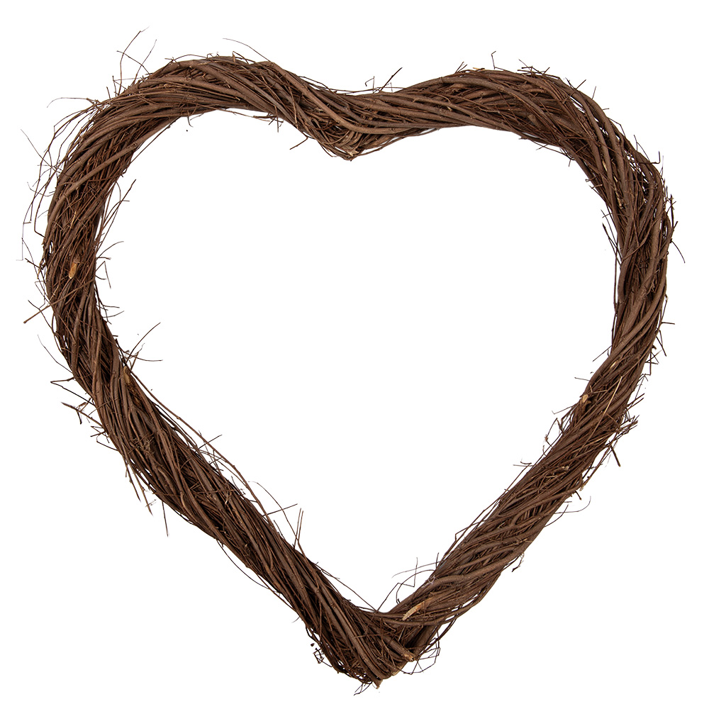 [6RO0606L] Decoratie krans hart 50x50x5 cm