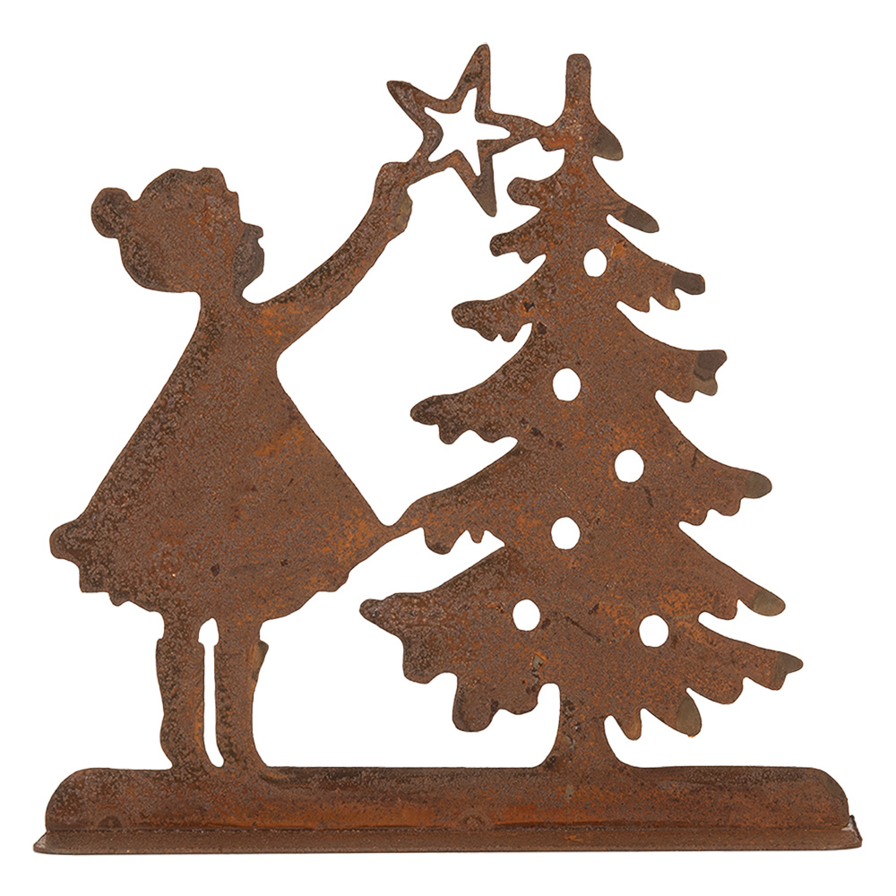 [6Y5780] Decoratie kind met kerstboom 14x5x14 cm