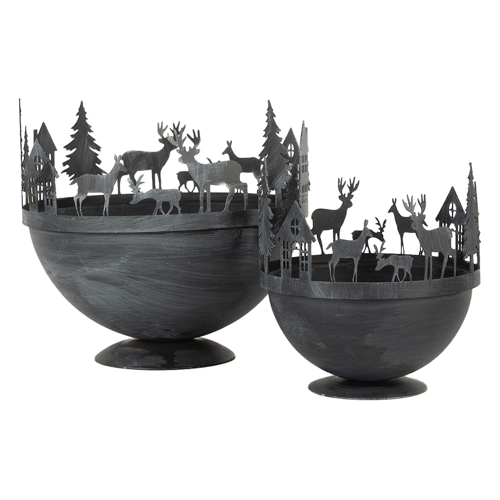 [6Y5787] Decoratieve schaal (2) Ø 19x17 / Ø 13x14 cm