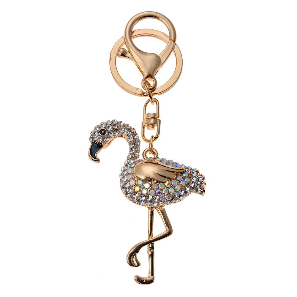 Sleutelhanger flamingo wit
