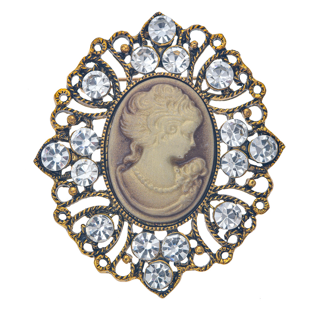 Broche cameo bruin