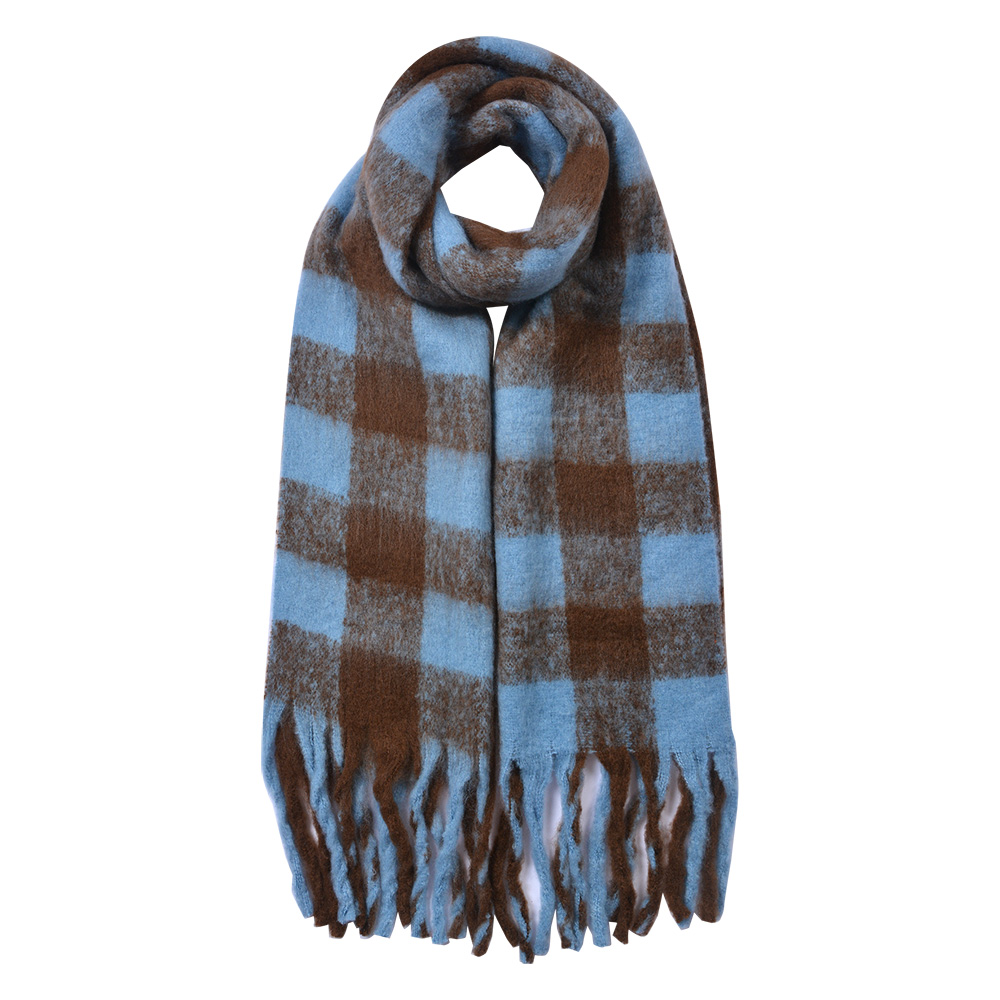 [JZSC0819BL] Sjaal 39x200 cm blauw