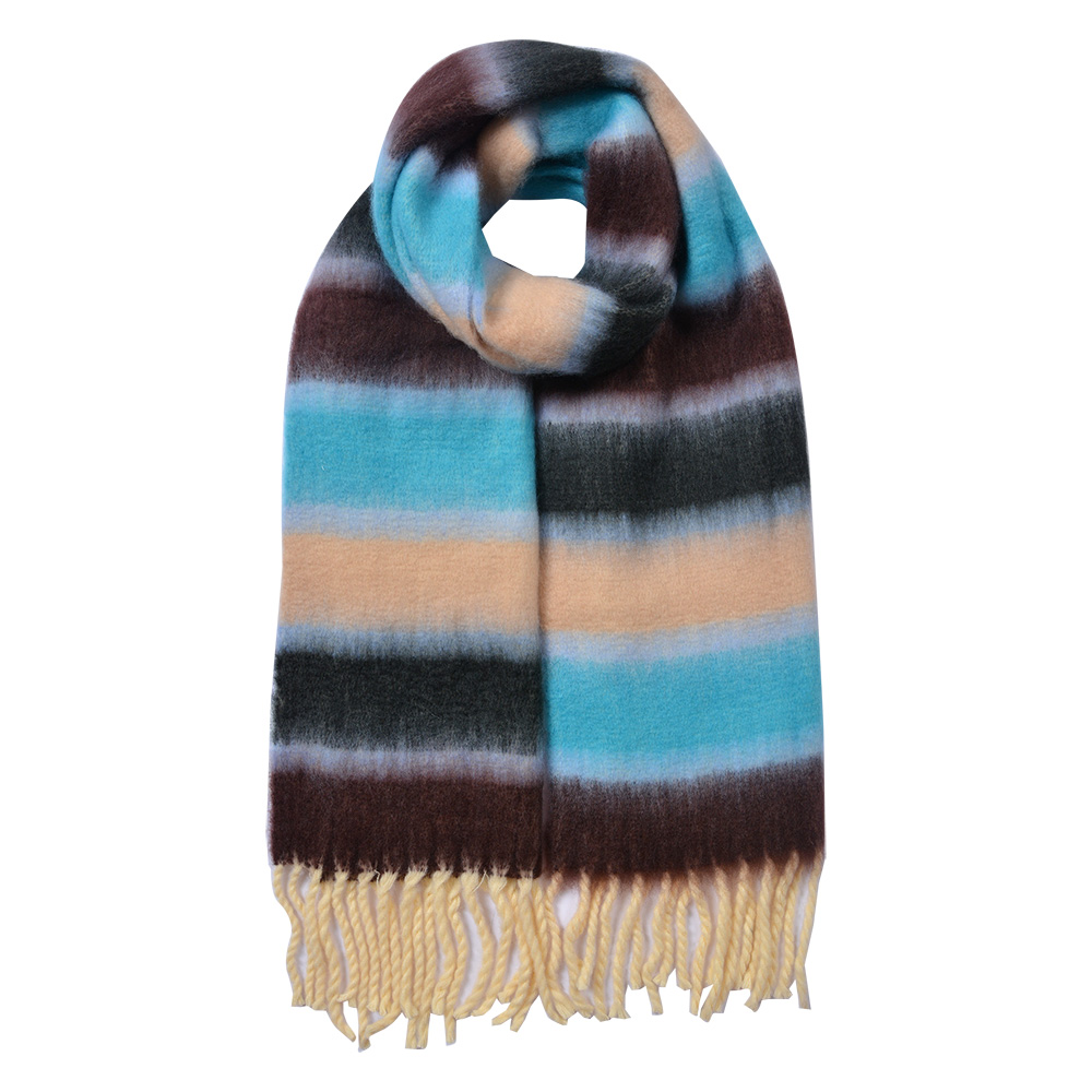 [JZSC0832BL] Sjaal 37x210 cm blauw