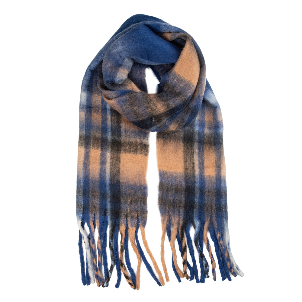 [JZSC0840BL] Sjaal 50x210 cm blauw