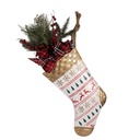 Decoratie kerstsok 25x6x62 cm