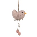 Decoratie hanger vogel 10x3x14 cm