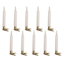 Kaarsen met LED set van 10 Ø 2x14 cm / 10xAAA
