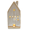 Decoratie huisje met LED 5x5x12 cm