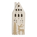 Decoratie huisje met LED 7x6x19 cm