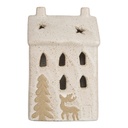 Decoratie huisje met LED 9x7x15 cm