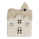 Decoratie huisje met LED 9x6x12 cm