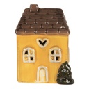 Decoratie huisje met LED 7x6x10 cm