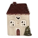 Decoratie huisje met LED 7x6x10 cm