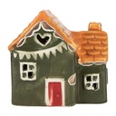 Decoratie huisje met LED 8x6x8 cm