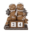 Decoratie peperkoekpoppen met kalender 11x4x13 cm