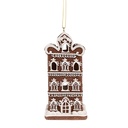 Decoratie hanger huisje met LED 6x6x12 cm