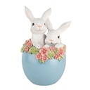 Decoratie konijnen in ei 13x12x21 cm