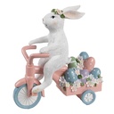 Decoratie konijn op fiets 29x12x31 cm