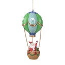 Decoratie hanger kerstman in luchtballon Ø 8x18 cm