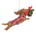 Decoratie hanger hond 12x2x4 cm