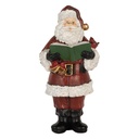 Decoratie kerstman met boek 10x10x21 cm