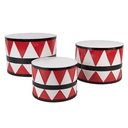 Decoratie Trommel (set van 3) Ø 47x32 / Ø39x28 / Ø 31x22 cm
