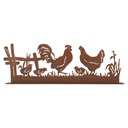 Decoratie kip met haan 41x5x14 cm