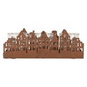 Waxinelichthouder huisjes 30x9x11 cm