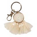 Sleutelhanger beige 4x1x7 cm