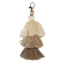 Sleutelhanger beige 4x4x13 cm